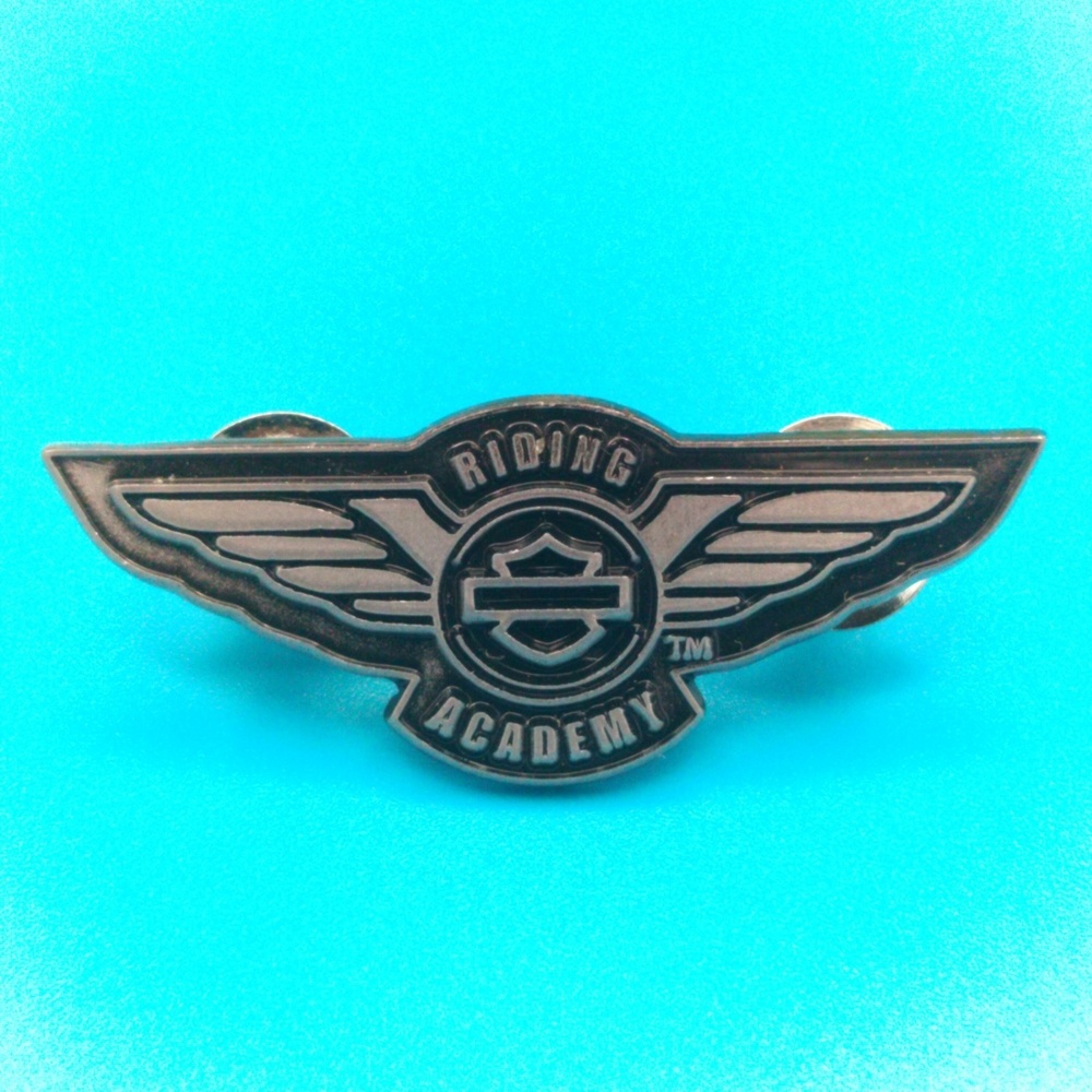 Harley-Davidson Pin Silver-tone Winged Biker Riding Academy Memorabilia